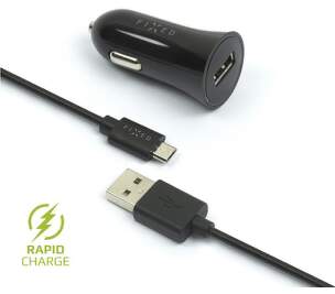 Fixed USB 2,4 A čierna 1 m micro USB kábel