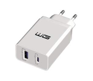 Winner USB-A/USB-C PD QC 3.0 38 W 3 A sieťová nabíjačka biela