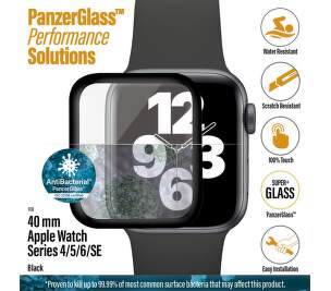 PanzerGlass ochranné sklo pre smart hodinky Apple Watch SE, series 4, 5 a 6 40 mm čierna