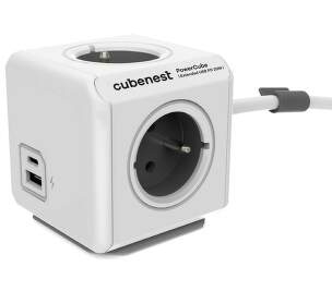 Cubenest PowerCube Extended USB PD 20W A+C 1,5m sivý