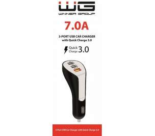 Winner autonabíjačka USB-A/USB-A/USB-A QC 3.0 7,0 A čierna