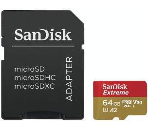 SanDisk Extreme microSDXC 64 GB Class 10 U3 + SD adaptér