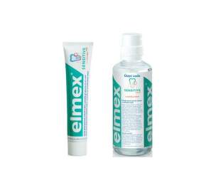 Elmex Sensitive ústna voda + zubná pasta (400ml+75ml)