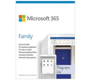 Microsoft 365 Family SK (1 ROK, 6 UŽIVATEĽOV, 6x1TB CLOUD)