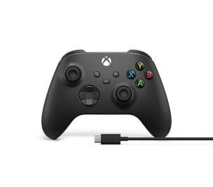 Xbox Wireless Controller BT - Carbon Black + kábel pre Windows