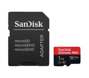 SanDisk Extreme Pro microSDXC 1 TB 170 MB/s A2 C10 V30 UHS-I U3 + Adaptér