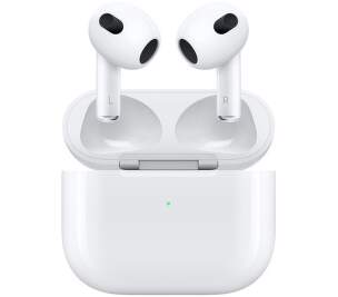 Apple AirPods 3 biele bezdrôtové slúchadlá s bezdrôtovým nabíjacím puzdrom