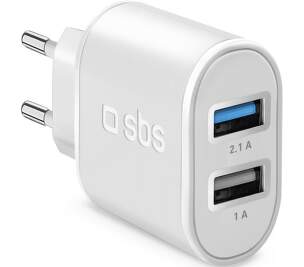 SBS 2x USB 2.1A biela