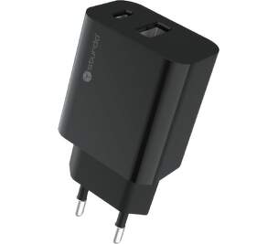 Sturdo sieťová nabíjačka USB-A/USB-C 20 W PD QC čierna