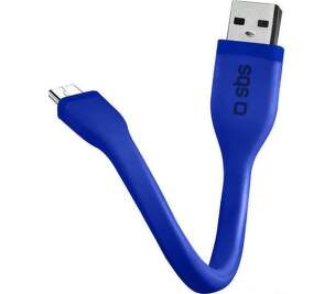 SBS dátový kábel Micro USB 0,12 m modrý