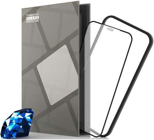 Tempered Glass Protector 55 karátové zafírové sklo pre Apple iPhone 12/12 Pro čierne