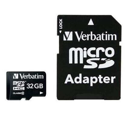 Verbatim microSDHC 32 GB Class 10 UHS-I + SD adaptér