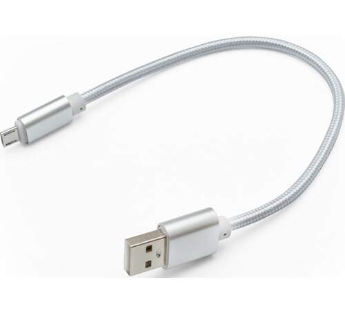 Mobilnet dátový kábel Micro USB/USB 0,2 m strieborný