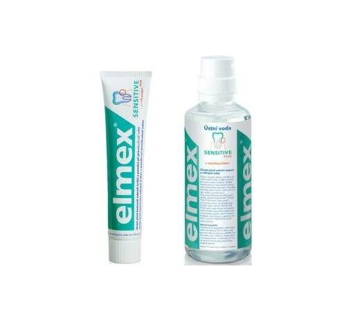 ELMEX Sensitive 400ml+75ml, ústna voda + zubná pasta
