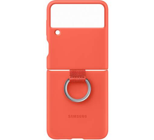 Samsung silikónové puzdro s držiakom na prst pre Samsung Galaxy Z Flip3 červená