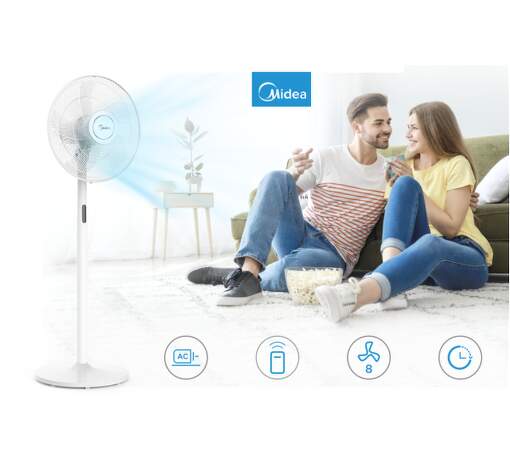 Midea FS40-18BR stojanový ventilátor biely | Nay.sk